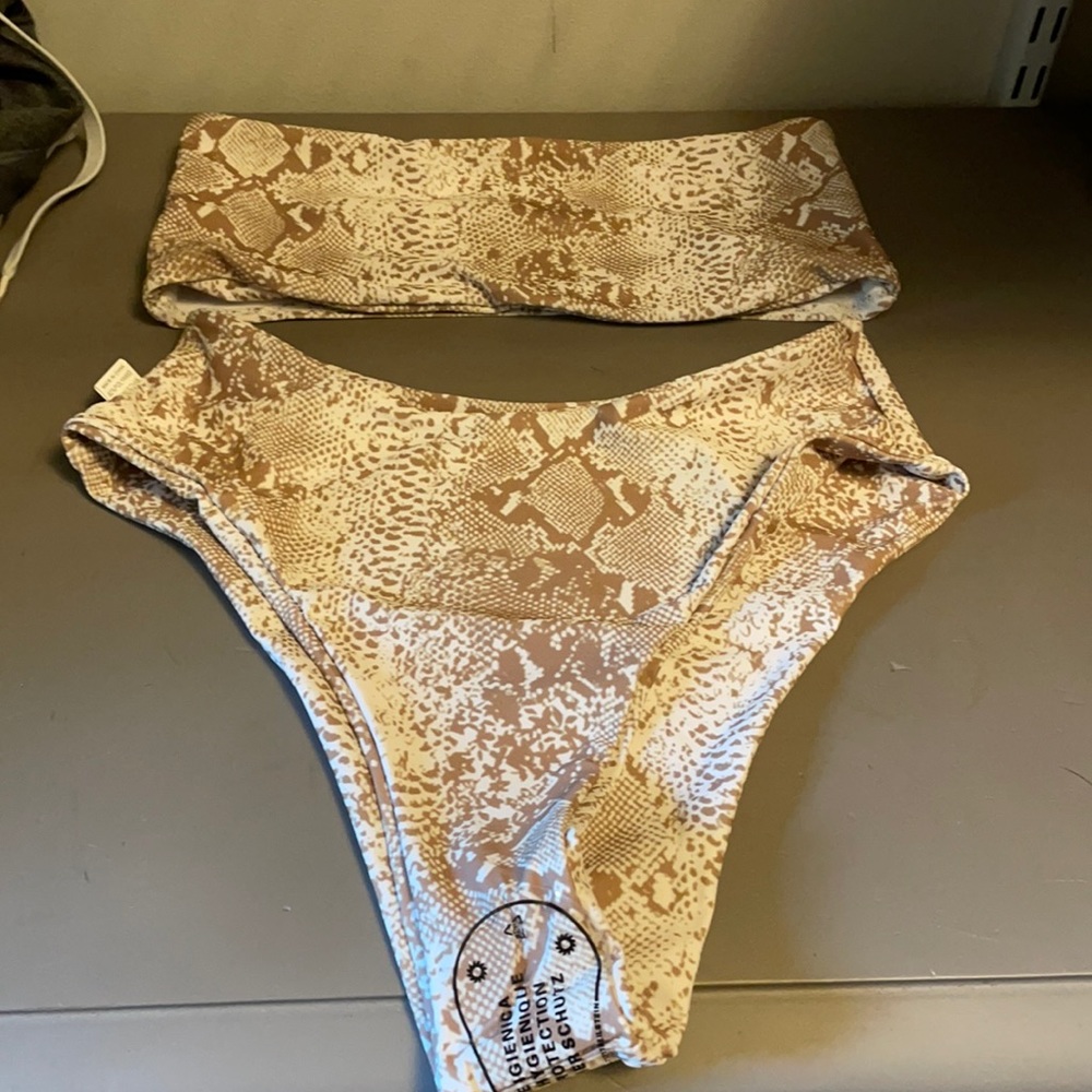 Snakeskin two-piece swimsuit